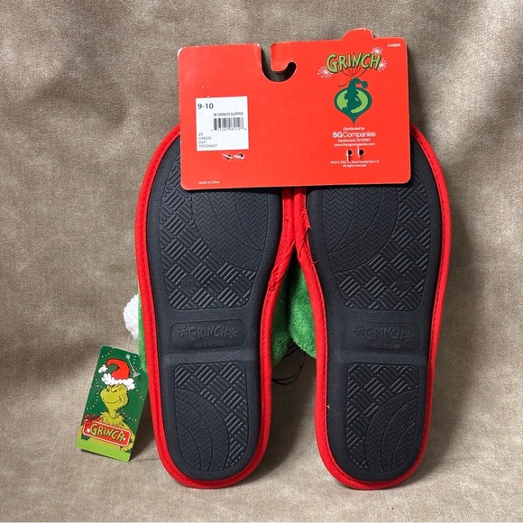 Grinch Christmas Dr Seuss Men’s Slippers Size 9-10 NEW - Picture 4 of 4